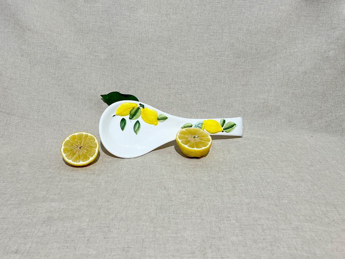 Repose-Cuillère En Céramique INHEMING - Blanc & Jaune | Pour Cuisinière, Ustensiles & Décoration