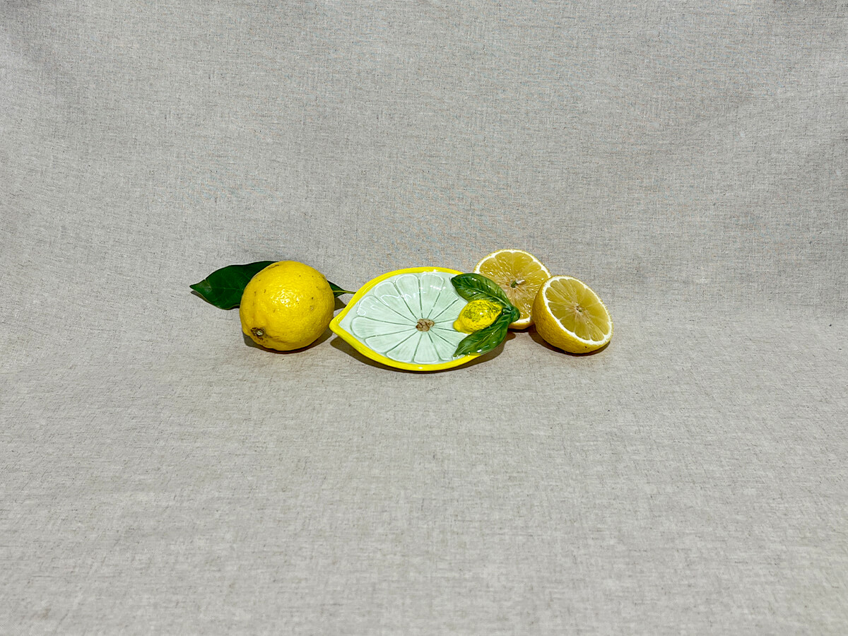 Lot De 8 Boutons De Porte En Céramique – Gris Whisper Et Citron, Finition Brillante